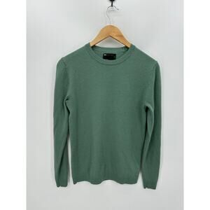 Asos Women Sweater Green Merino Wool Pullover Crewneck Long Sleeve Casual Size M